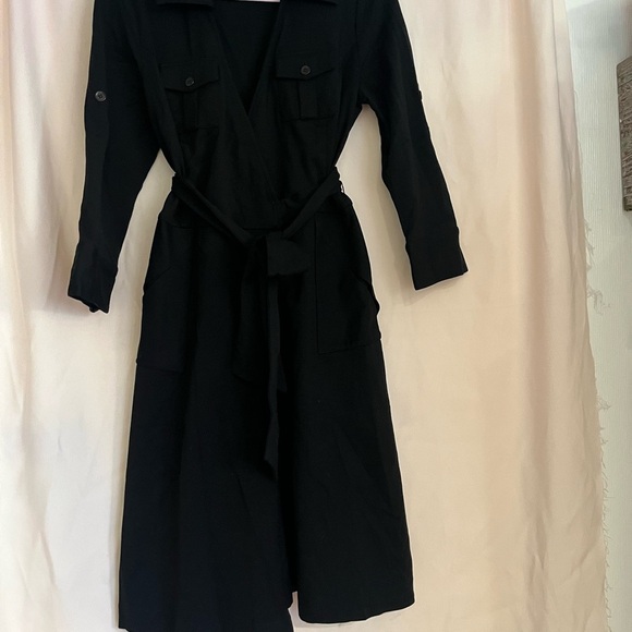 Elegant Black Wrap Dress - Picture 1 of 12